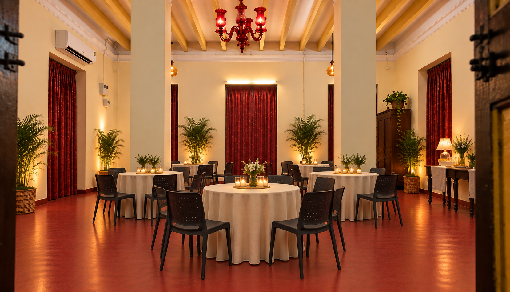 Event hall set for a celebration